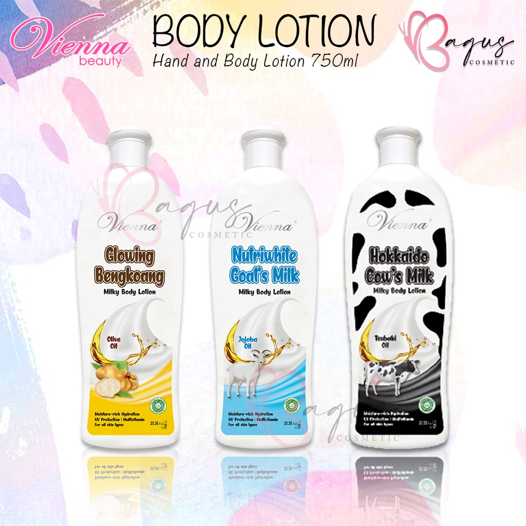 ⭐ BAGUS ⭐ VIENNA BODY LOTION 750ml | Hand &amp; Body Lotion Pearl / Bengkoang