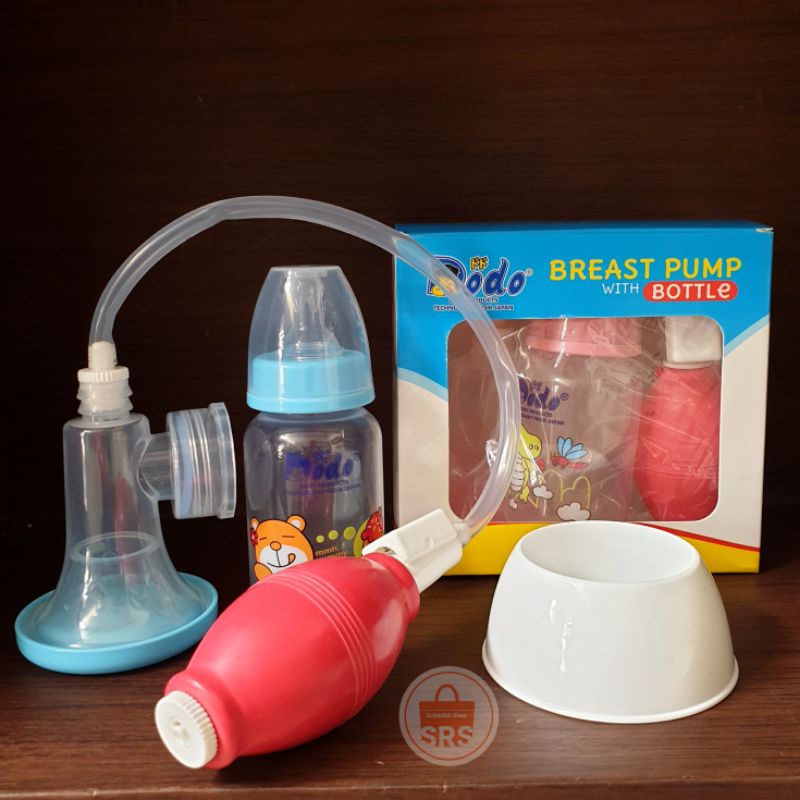 Set Breast Pump With Bottle Trumpet Type / Pompa Asi Manual Model Trompet Dodo