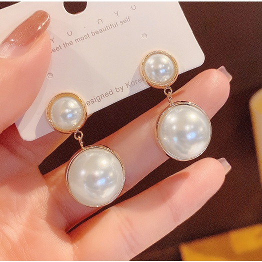 ANTING KOREA RETRO PEARL ANTING TITANIUM TUSUK ANTI KARAT GIWANG ELEGANT AKSESORIS WANITA FASHION IMPORT ANT44