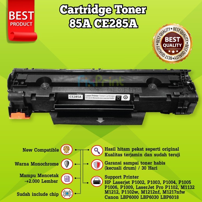 Toner 85A Compatible Monocrhome hitam Laserjet XP P1102 CE285A