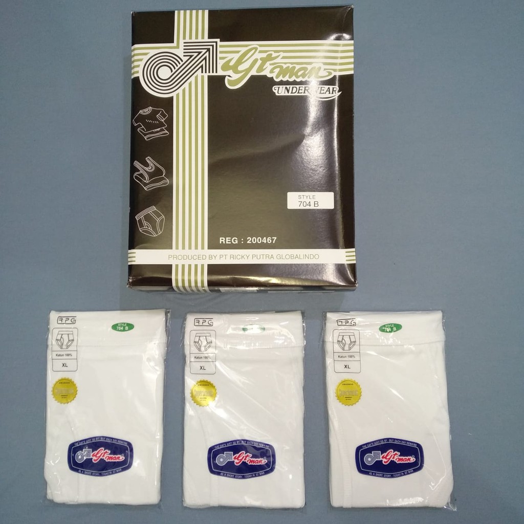 [3 PCS] CELANA DALAM PRIA DEWASA GT MAN 704B PUTIH (02-704B)