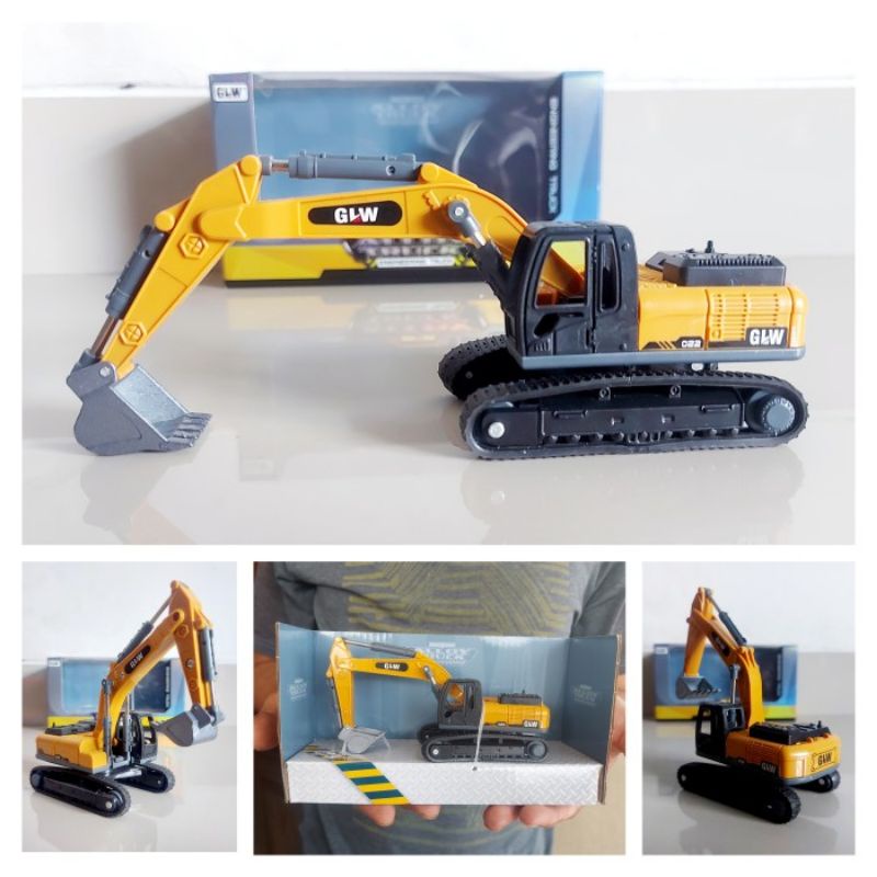 Diecast Truck Excavator Alloy - Miniatur Truk Beko Keruk Kontruksi