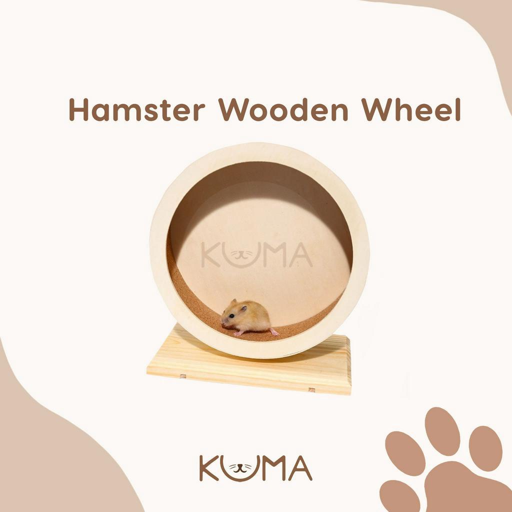 [KUMA] Hamster Mainan Roda Putar Kayu JUMBO 15 21 cm | Mainan Putar Kincir Olahraga Jogging Running 