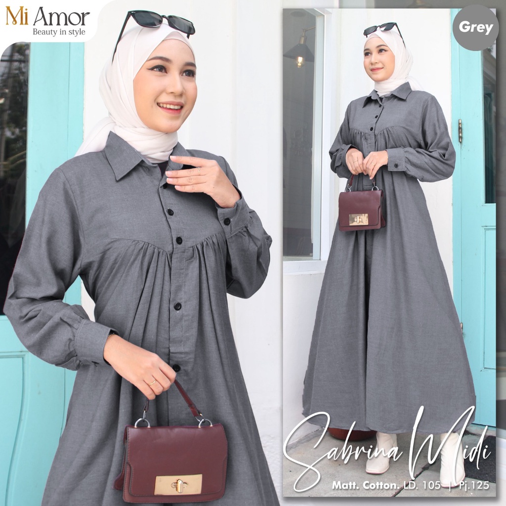 SABRINA MIDI DRESS POLOS BAHAN COTTON ORIGINAL MI AMOR