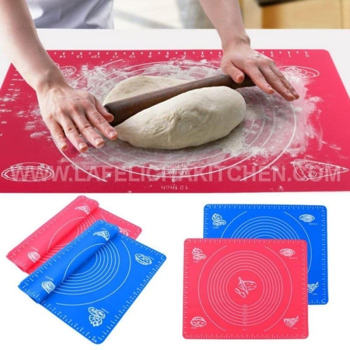 

KUE-PENGHIAS-ALAT- SILICONE FONDANT MAT 50X40CM ADONAN ROLL FONDANT CAKE KUE GOJEK - BIRU -ALAT-
