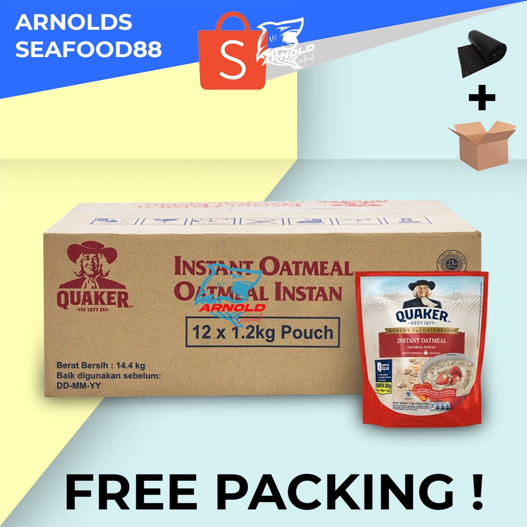 

Quaker Oatmeal / Quaker Instant 1,2 KG Per 1 Dus Isi 12 Pcs Paket Dus