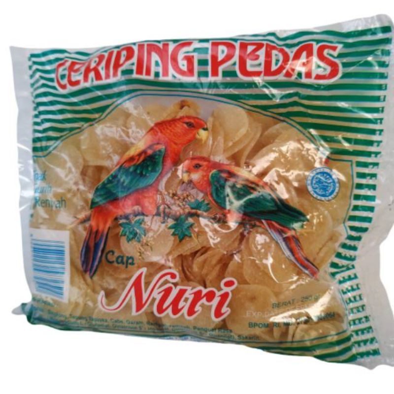 

Ceriping Pedas Cap Burung Nuri 500 Gram | Keripik Singkong | Kerupuk Ketela Pohong