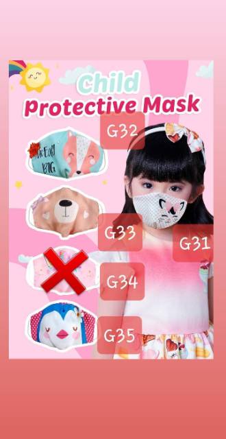 Masker Kain CUTE for KIDS ( GIRLS Series )