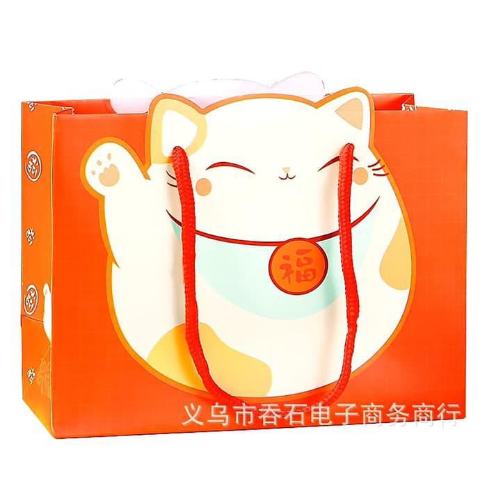 

Paper Bag S Maneki Kucing Hoki Kantong Kue Imlek Hadiah Kado Murah - uk S Pink