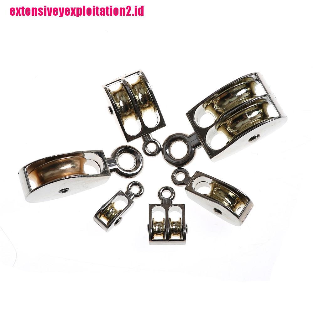 Roda Katrol single / double Bahan zinc alloy Metal Ukuran 36 / 52 / 75mm