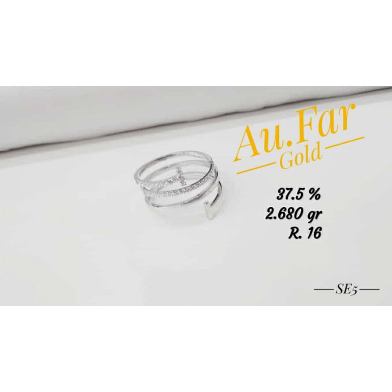 Fashion Aksesoris Wanita Perhiasan Cincin Emas Putih Kadar 375 - Aufar Gold