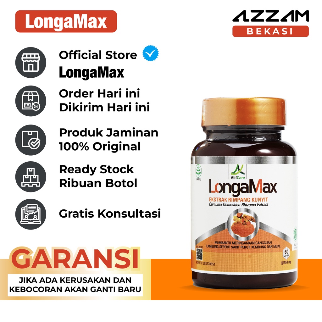 Jual Kapsul Longamax Obat Herbal Ekstrak Rimpang Kunyit Membantu