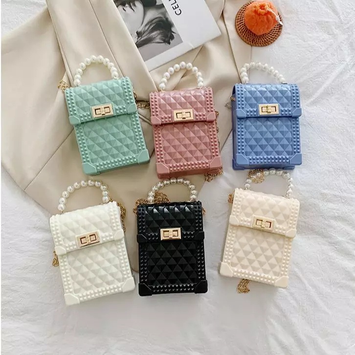 Tas Selempang Wanita Jelly Glossy Import Real Pict AccFashionMurah