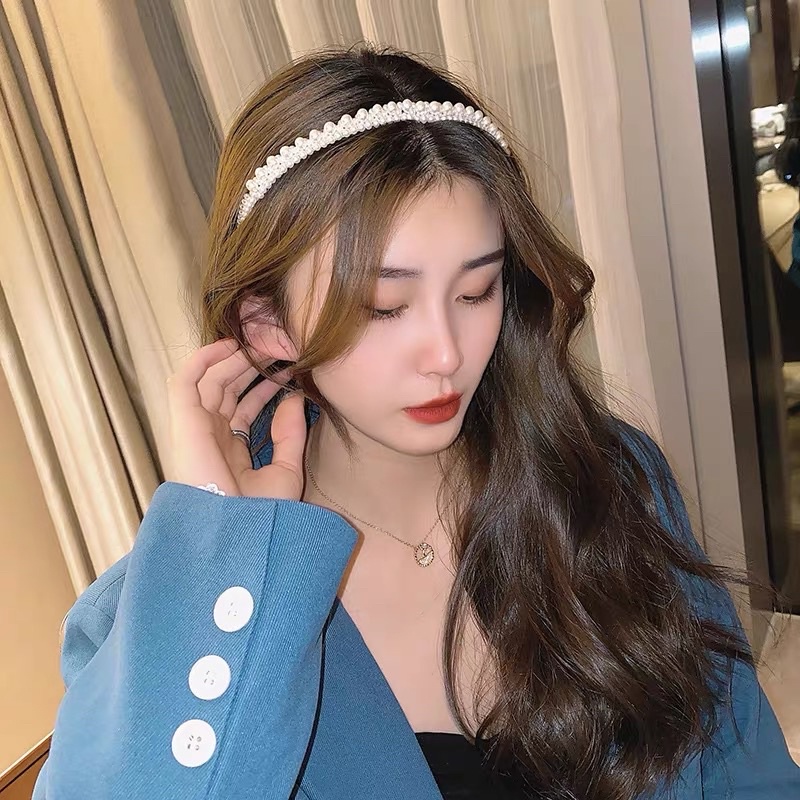 PREMIUM BANDO MUTIARA GAYA KOREA / RETRO PEARL HEADBAND KOREA / KOREAN HAIR BAND HEAD PEARLS CANTIK / BANDO KOREA MUTIARA PEARL / FASHION WANITA IMPORT / AKSESORIS RAMBUT TERMURAH  / WOMEN HAIRBAND FULL PEARLS