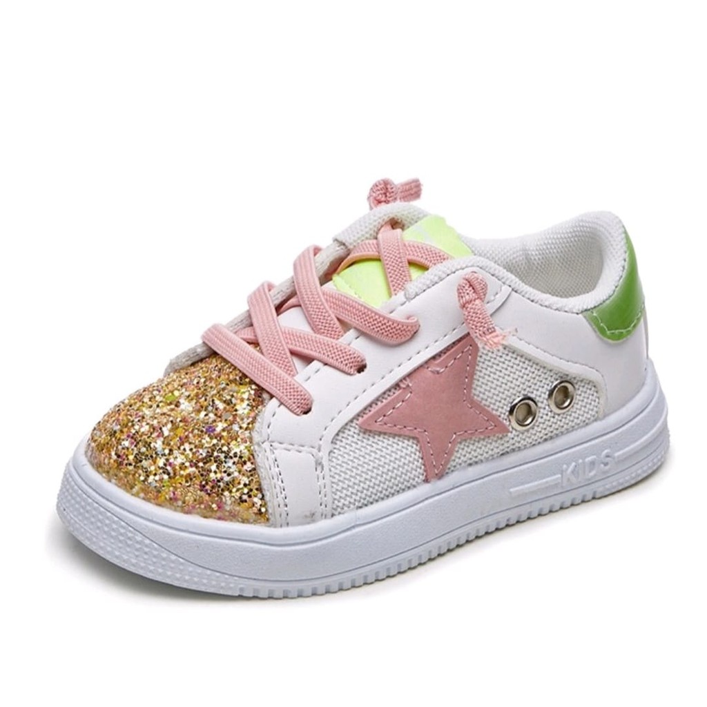 Glitter Sepatu Sneakers Sepatu Anak Import Size 26-30 Usia 3-5 Tahun