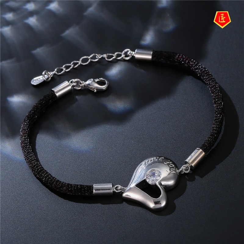 [Ready Stock]Hollow Diamond Red Rope Couple Bracelet