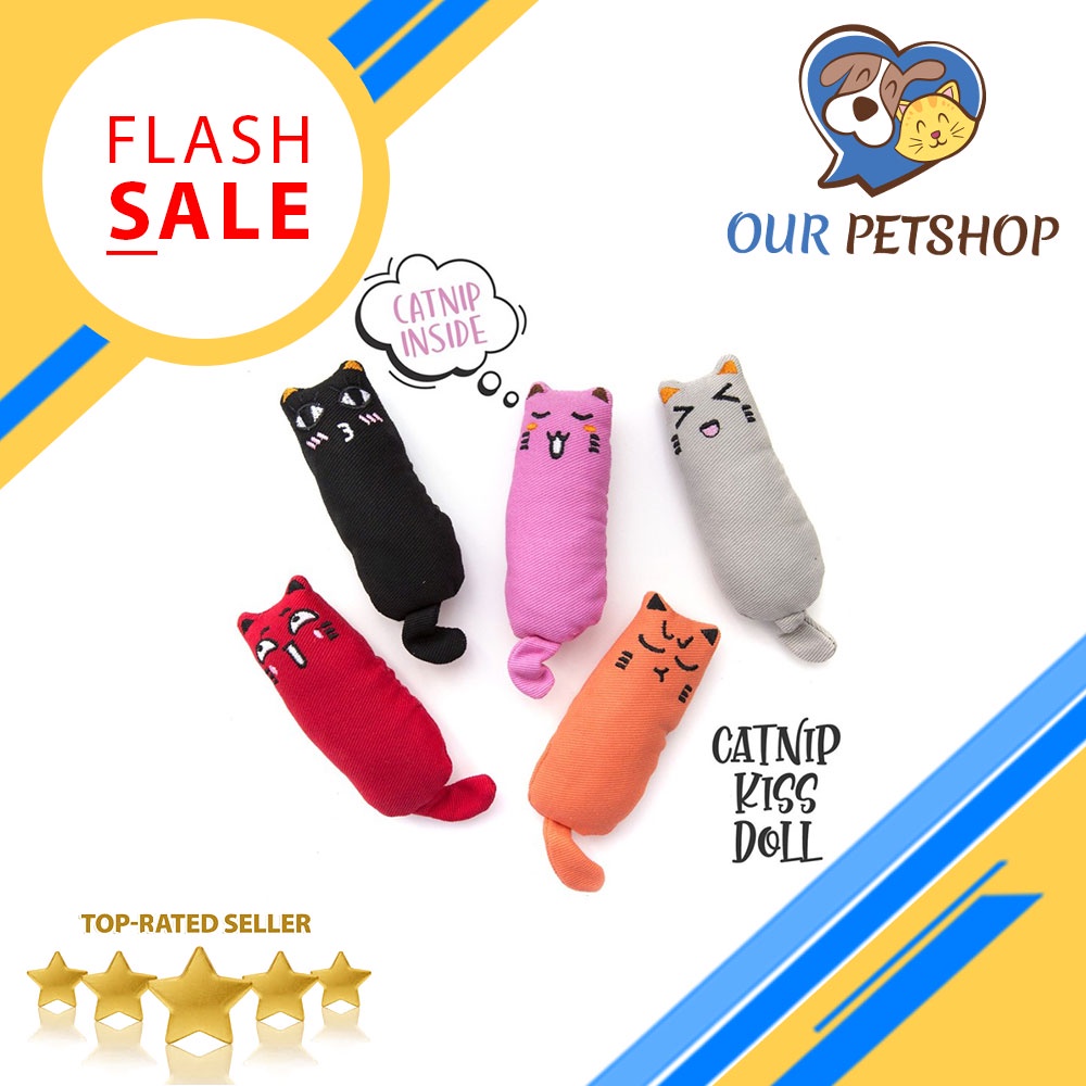 CATNIP KISS DOLL size 16cm Mainan Kucing / Mainan Boneka