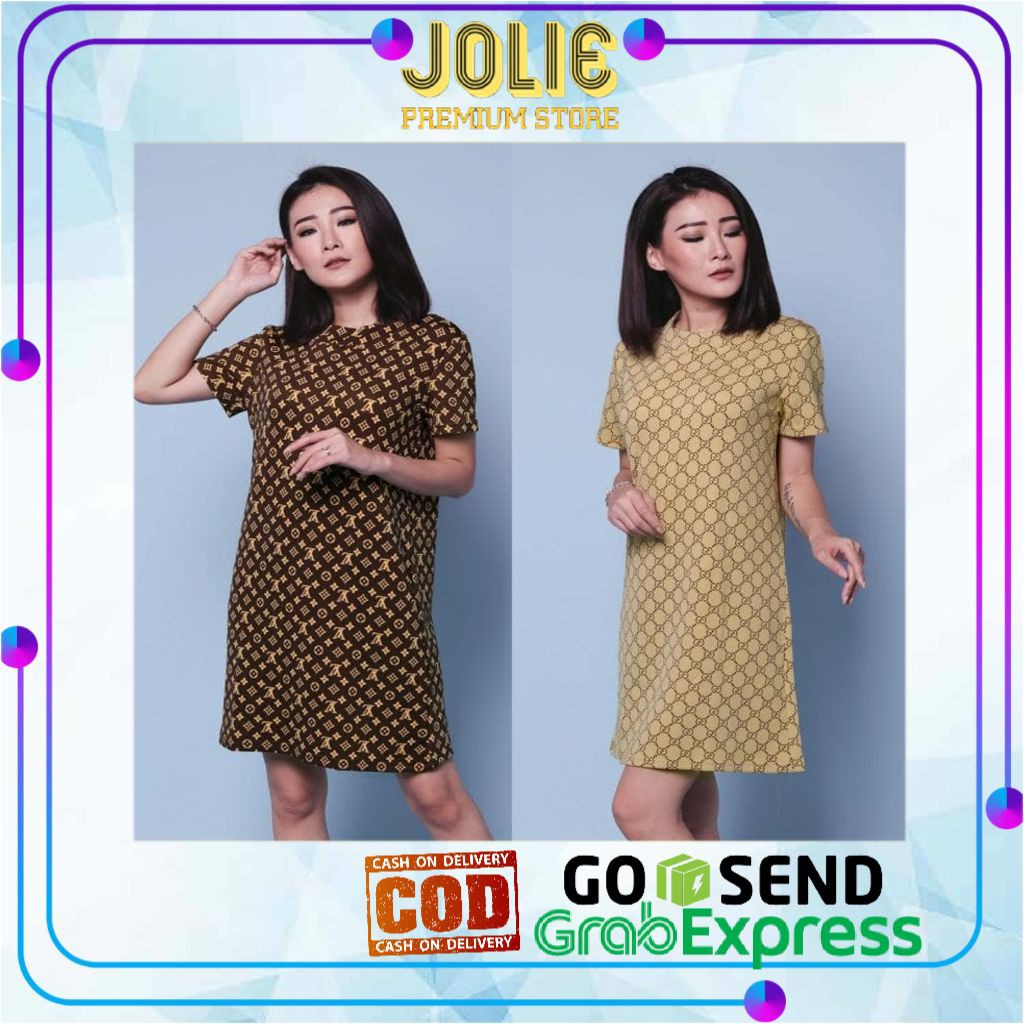 PREMIUM BRANDED SCUBA DRESS WANITA BIG SIZE SCUBA MOTIF MURAH