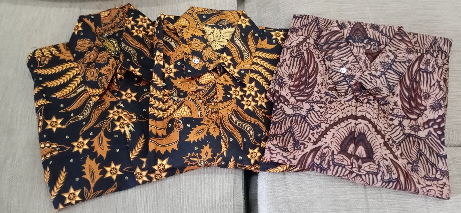 Sarimbit Couple Batik Ayah Bapak Dan Anak Motif Manggar Emas Original Murah Pekalongan