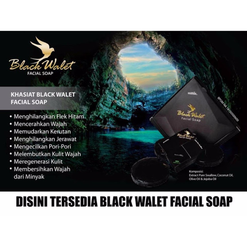 Sabun Black Wallet 100% ORIGINAL ASLI soap black walet sabun air liur walet membersihkan,menyegarkan