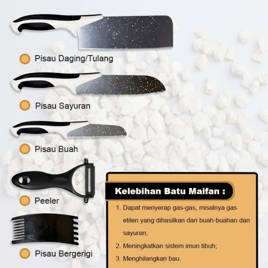 Pisau Dapur Set 5in1 / pisau Knife 5 pcs / Pisau Set (J13)