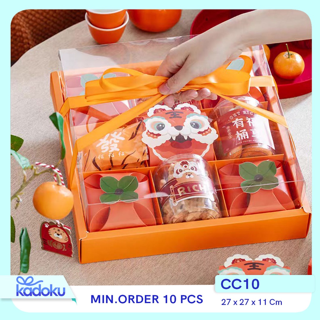 

Box Imlek CNY / Box Mooncake Sekat 9 / Kotak Kue Bulan / Box Pudding Sekat 9 I CC10