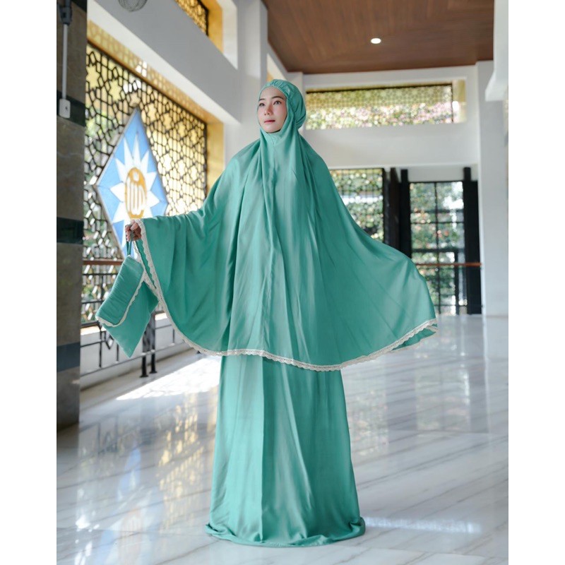 Mukena Dewasa Rayon Renda Polos / Mukena Rayon Renda Jumbo