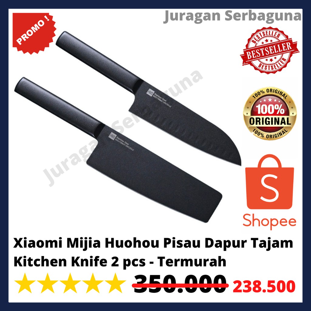 Xiaomi Mijia Huohou Pisau Dapur Tajam Kitchen Knife 2 pcs - Termurah