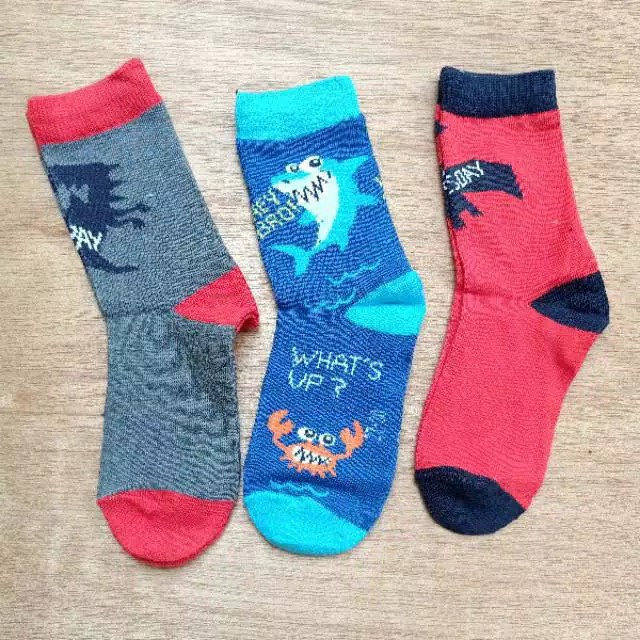 KAOS KAKI ANAK TK LAKI LAKI 1 PASANG, MOTIF KARAKTER KARTUN BAHAN KATUN HALUS