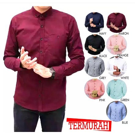 Kemeja pria lengan panjang DISTRO / hem pria lengan panjang / kemeja kerja pria kantoran