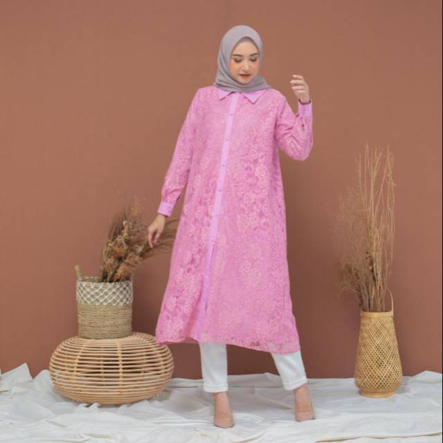 Brisia Lace Tunik Radwah (Tunik Brukat) SALE