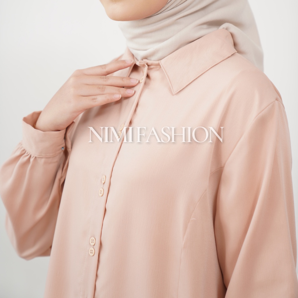 Nimi Kemeja Wanita Oversize Bella Double Button Shirt