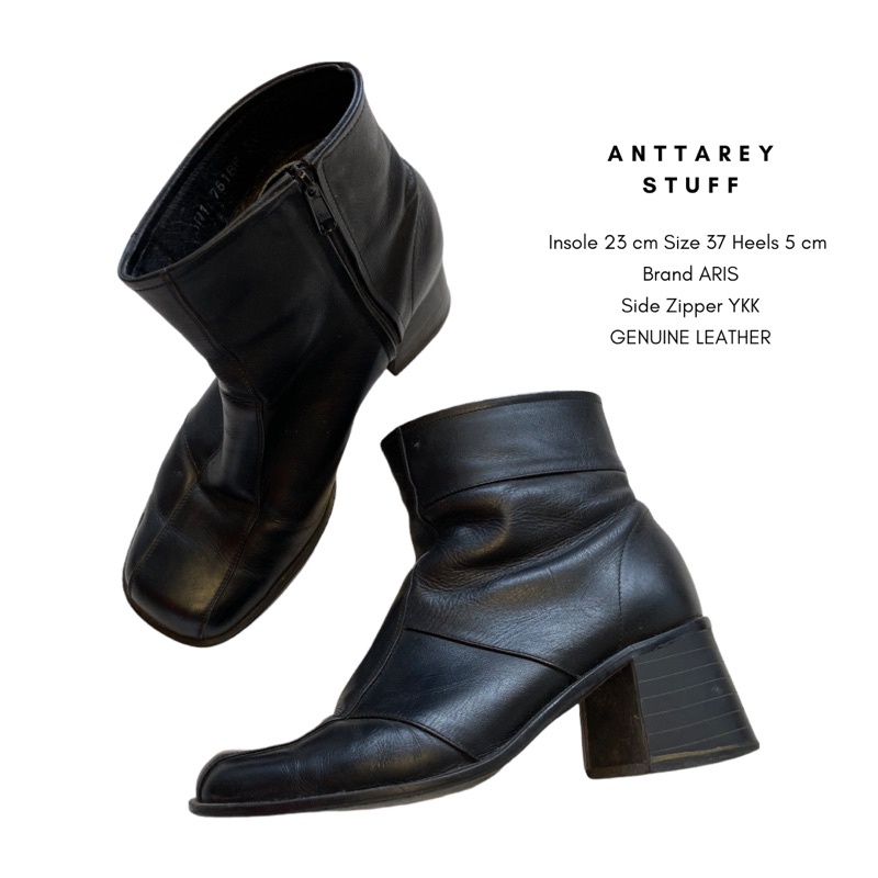 Preloved Second Black Ankle Boots / Sepatu Boots Wanita