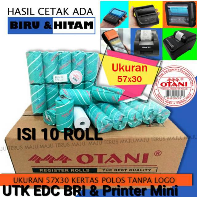 Kertas Struk Thermal EDC BRI & Printer Mini Bluetooth Coreless,ukuran