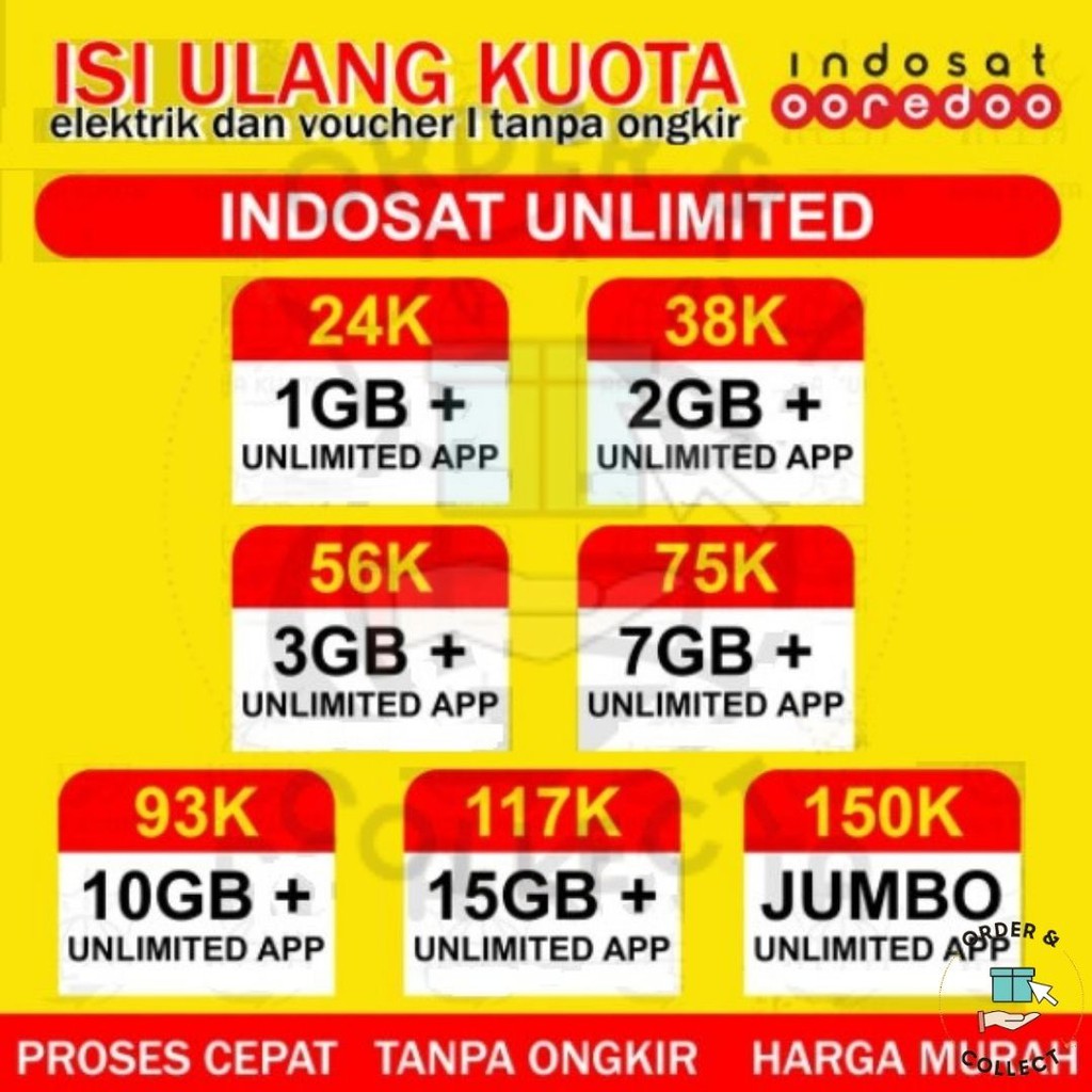 Kuota Indosat Murah Freedom Unlimited 1GB 2GB 3GB 7GB 10GB 15GB Jumbo Proses Cepat