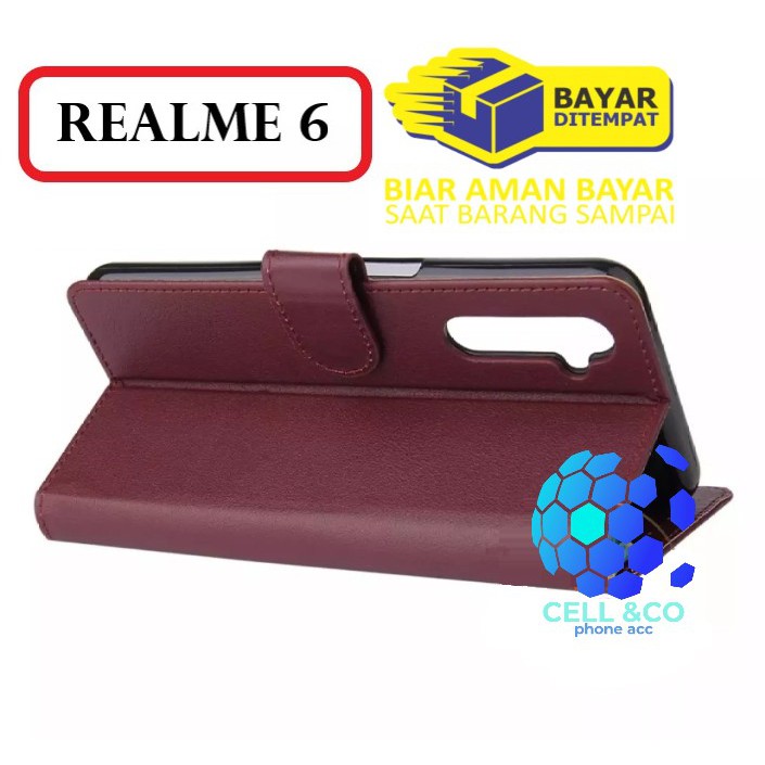 Flip cover REALME 6 Flip case buka tutup kesing hp casing hp flip case leather wallet