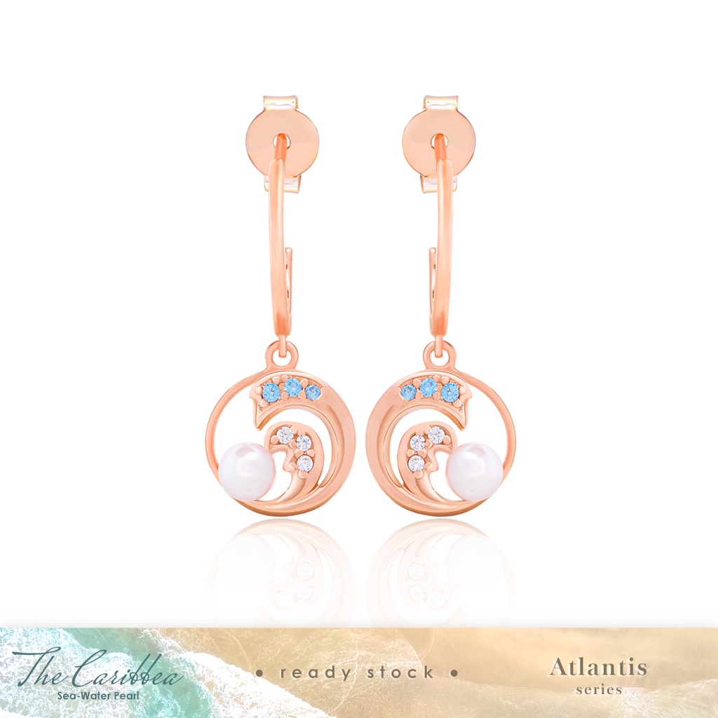 Anting Mutiara Emas The Caribbea Atlantis Series Wave Earrings