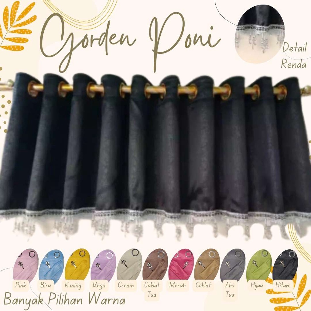 Gorden Poni Polos Gorden Polos Pendek Gorden Poni Blackout Hordeng Polos Poni Hordeng Poni Jendela G