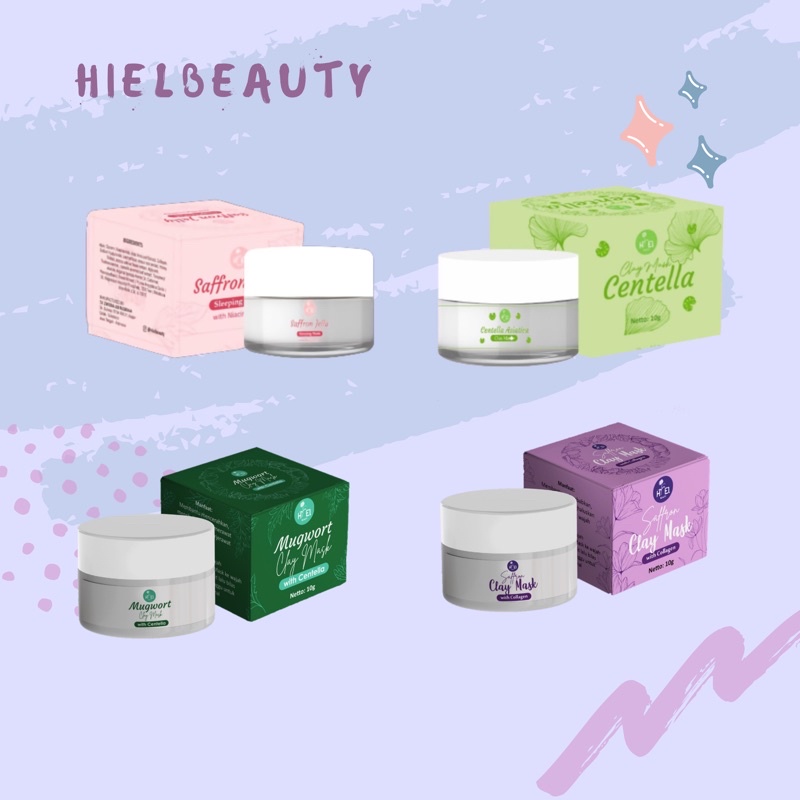 [READY] HIELBEAUTY SLEEPING MASK & CLAY MASK SAFFRON JELLY SLEEPING MASK SAFFRON MUGWORT CENTELLA CL