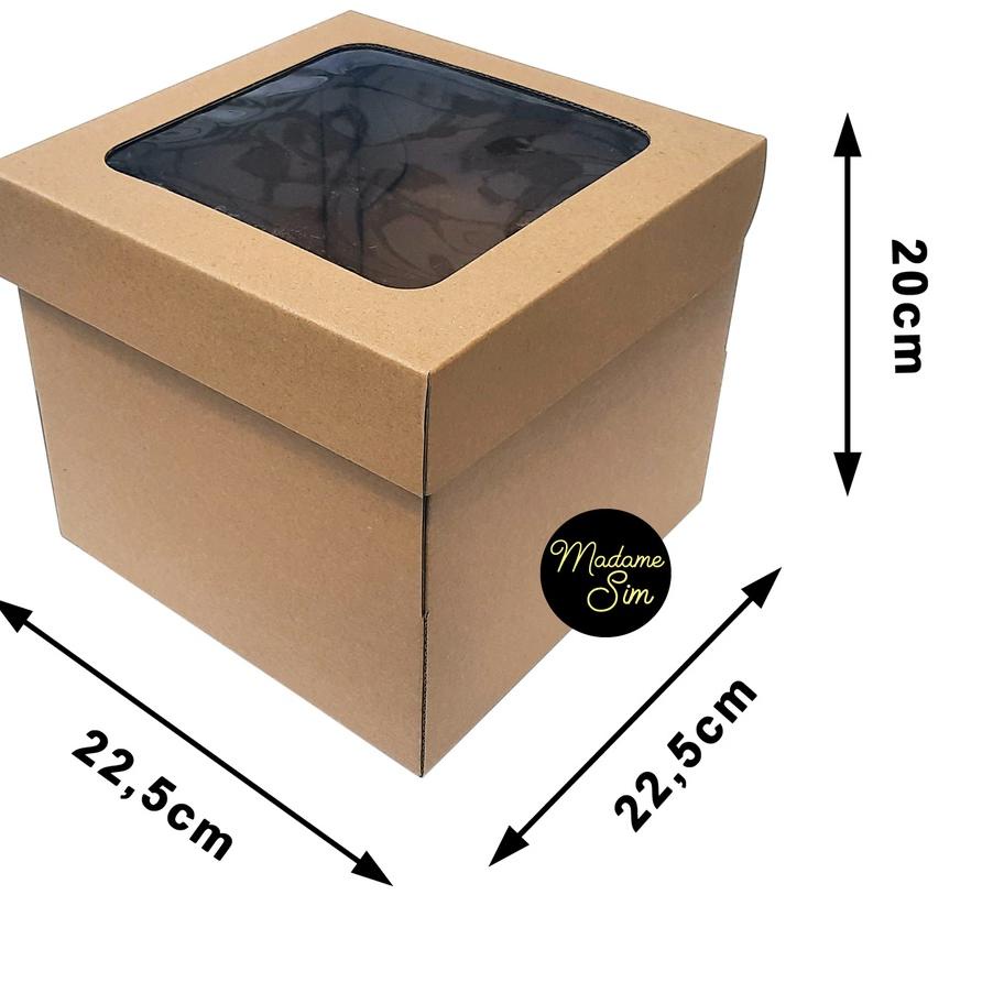 

➳ KOTAK KUE - CAKE BOX 22 x 22 x 20 CM - JENDELA (ISI : 10 PCS) ♂