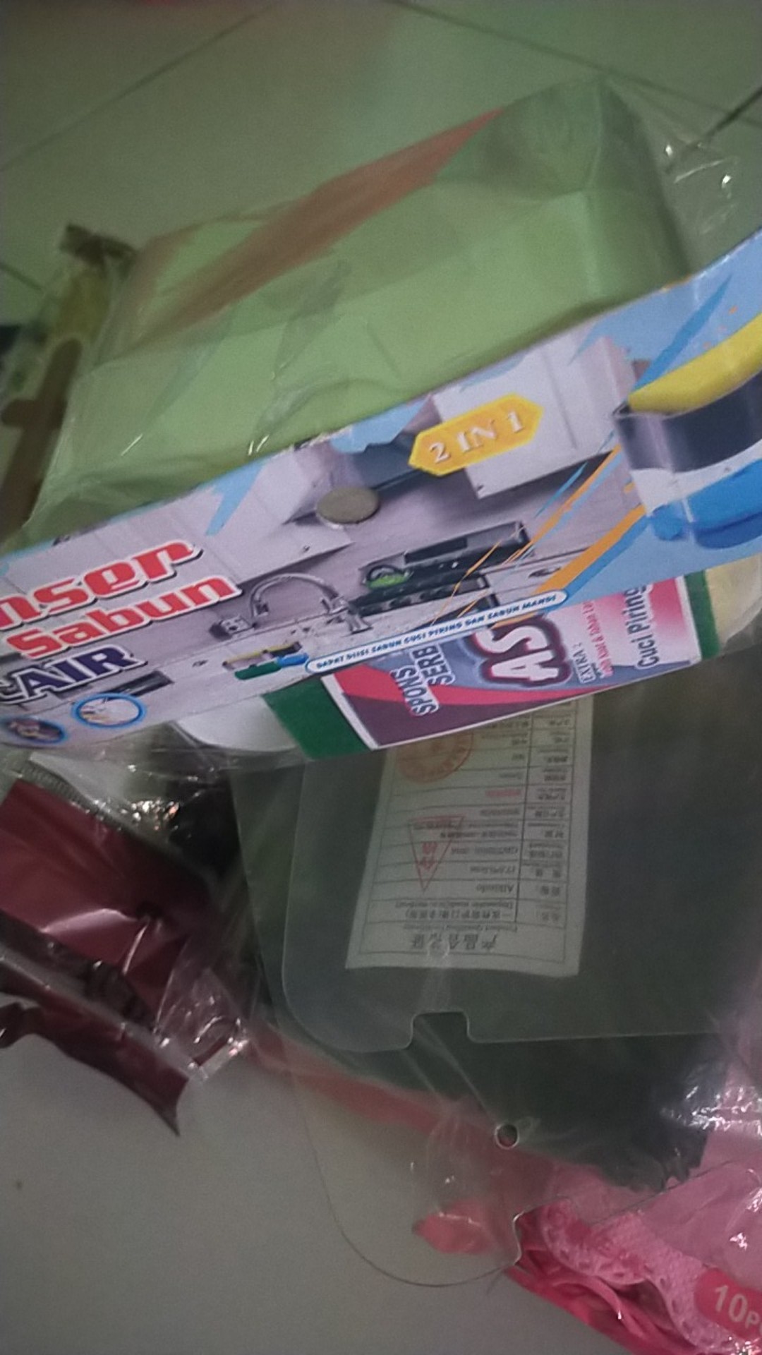 [free Sponge] Dispenser Sabun Dan Holder Spon Cuci Piring 2 In 1