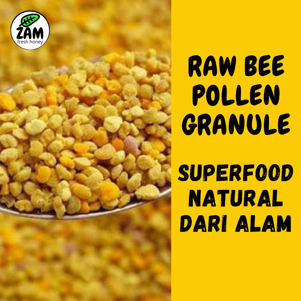 

Raw Honey Bee Pollen Multiflora Murni Asli Superfood Granul 100gr Madu Zam MADUZAM