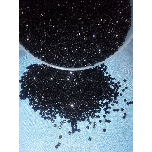 manik mote acrylic kerucut hitam 4mm