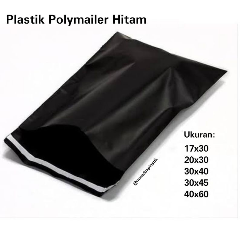 

Plastik Polymailer Hitam 17x30 cm Amplop Packing Plastik Kantong Packing