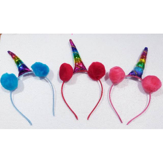 Bando unicorn pompom 6 pcs twins grosir