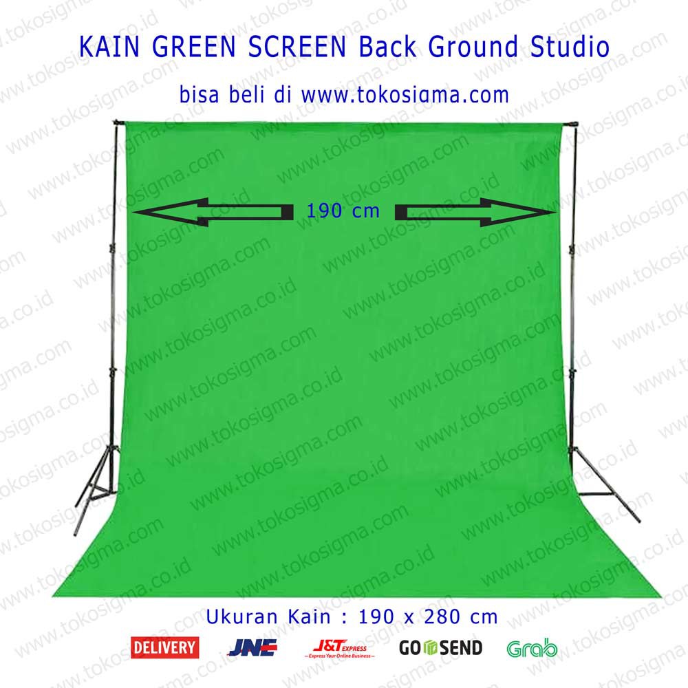 KAIN GREEN SCREEN BACKGROUND BACK DROP CLOTH MUSLIN LAYAR PHOTO STUDIO