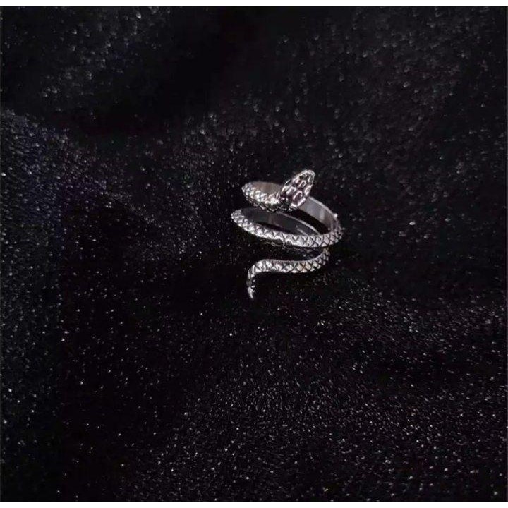 Cincin Fashion Wanita Modis Kekinian Ring Animal Snake Shape Ring Jewelry