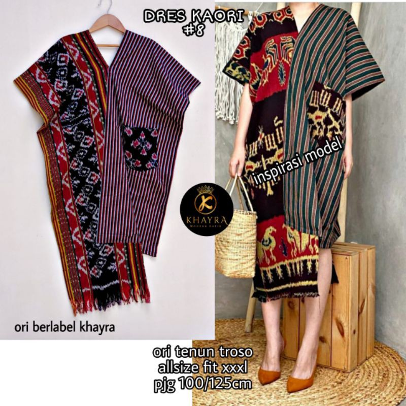 tenun lurik kaori dress asimetris by khayra batik