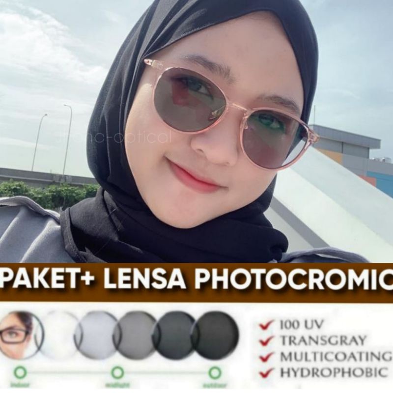 0(Bisa COD) KACAMATA WANITA MURAH 8806 mono PAKET LENSA PHOTOCROMIC minus/cylinder antiradiasi