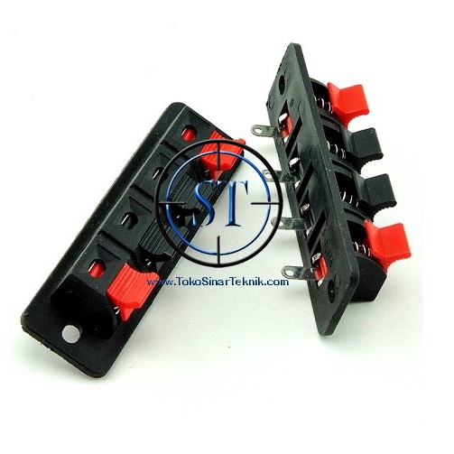 BA-80 Terminal Speaker 4P Kecil Baut Box Speaker Jepit 4 pin Merah Hitam Spiker Per Model Gandeng Box Audio Suara